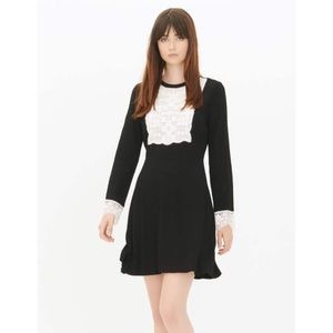 Sandro Seira Crochet Panel Dress